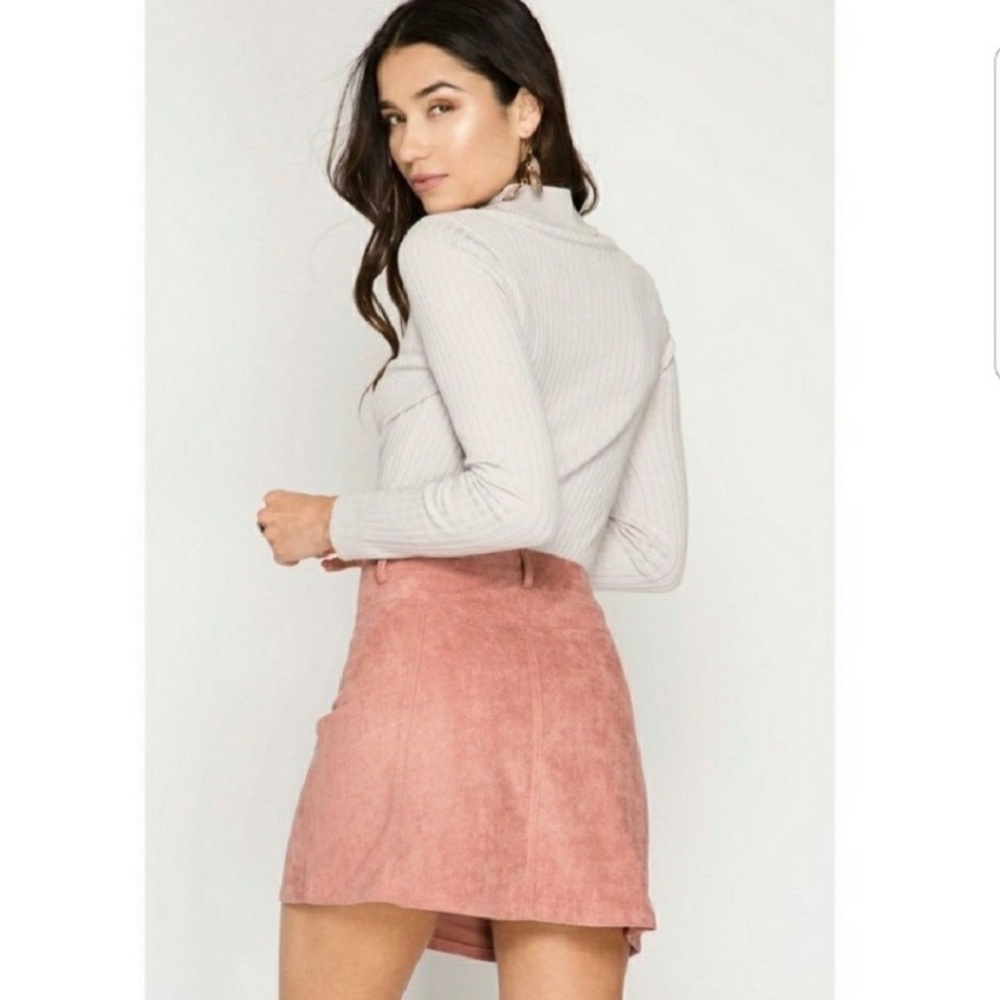Fall 🍁 Suede like Blush Skirt - LG